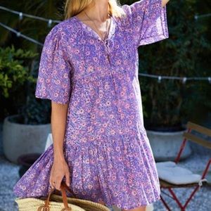 Emerson Fry ISLA DRESS - VIOLET WILDFLOWER ORGANIC